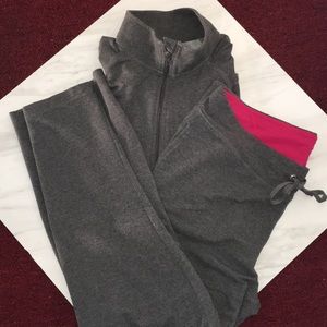 Danskin Now - XXL - Jogging Suit Gray w/ Pink